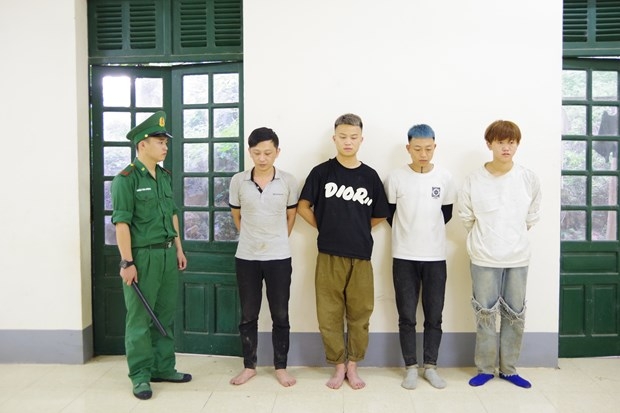 The four Chinese nationals illegally entering Vietnam