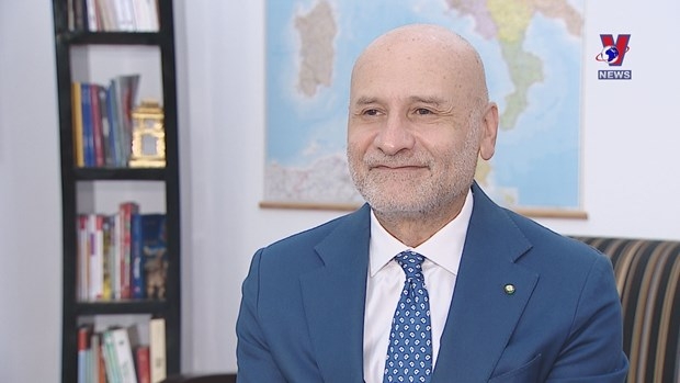 Italian Ambassador to Vietnam Antonio Alessandro in an interview granted to the Vietnam News Agency (Photo: VNA)