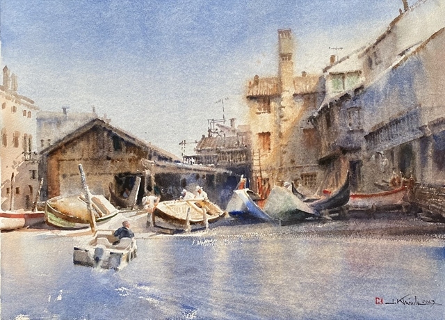 Inspired by Italy - Bui Duy Khanh’s watercolour painting is on display at the exhibition “Italy: From Plein Air to Atelier” in HCM City. Photo courtesy of the organisers