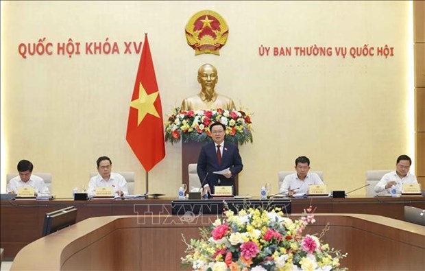 NA Chairman Vuong Dinh Hue speaks at the event (Photo: VNA)