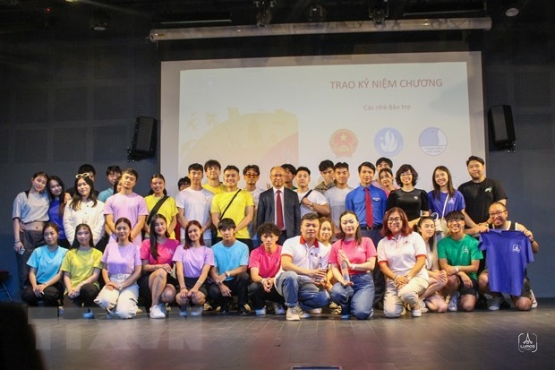 Campers at the 9th Vietnamese Student Summer Camp in Europe closing ceremony
