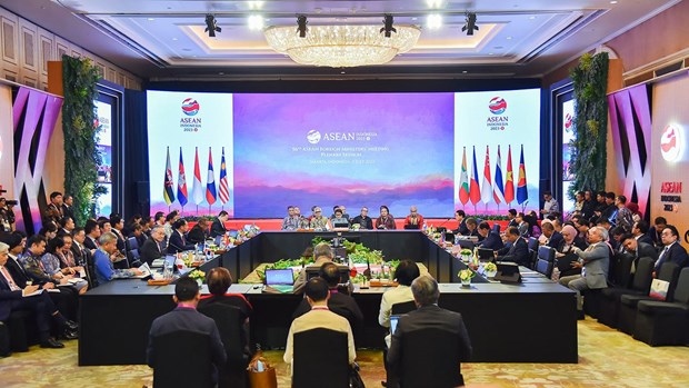 The plenary session of the 56th ASEAN Foreign Ministers' Meeting (Photo: VNA)