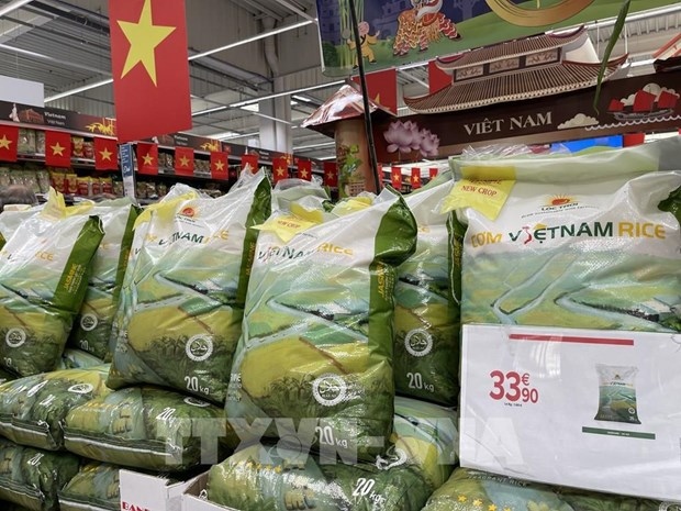 Vietnamese rice sold at Carrefour Collagen supermarket in France