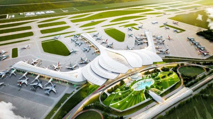 Long Thanh airport terminal has a unique design, inspired by the shape of a lotus. (Photo: ACV)