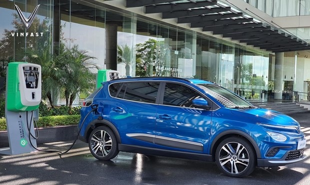 At a VinFast charging station (Source: VinFast)