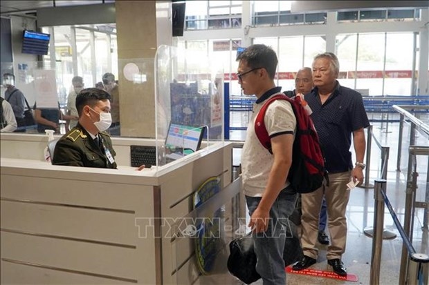 At a security check desk in Tan Son Nhat International Airport