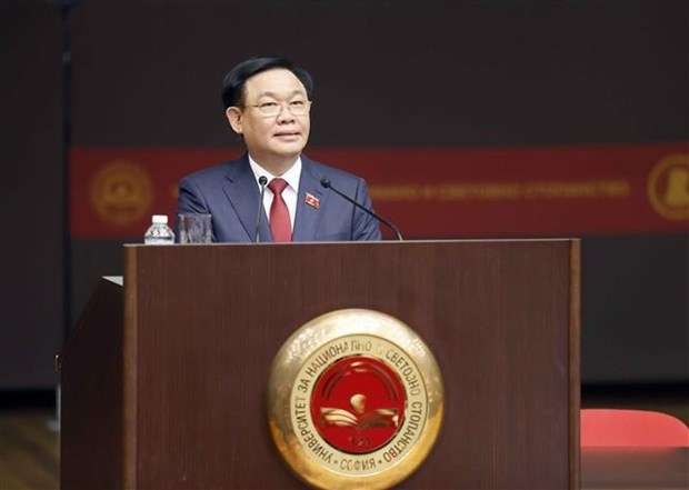 National Assembly Chairman Vuong Dinh Hue speaks at the event (Photo: VNA)