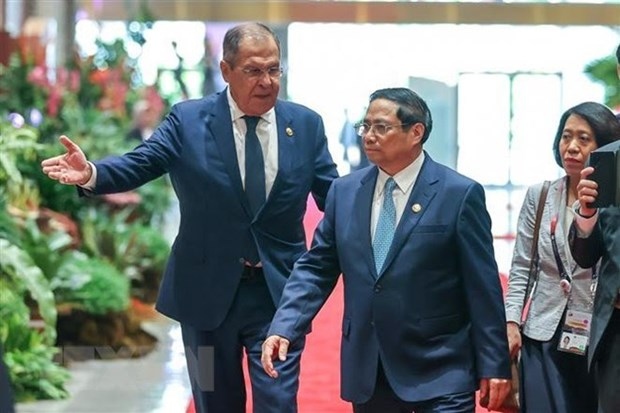 Prime Minister Pham Minh Chinh and Russian Foreign Minister Sergei Lavrov in Jakarta