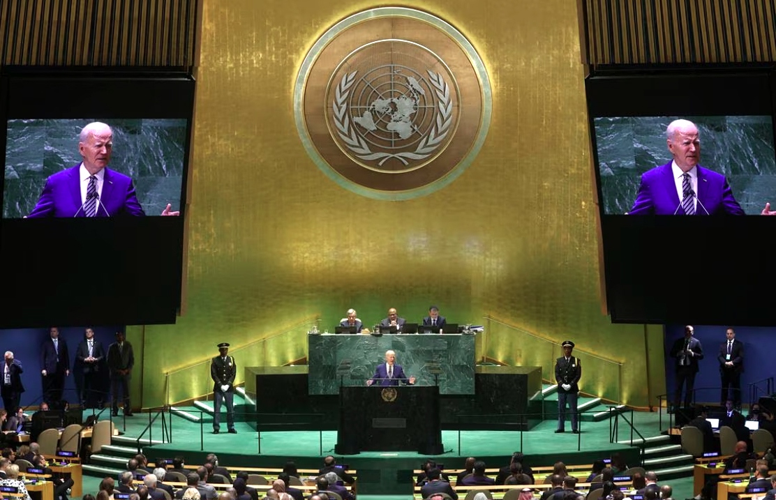 US President Joe Biden delivers a keynote speech at the 78th UN General Assembly session in New York on September 19. (Photo: Reuters)