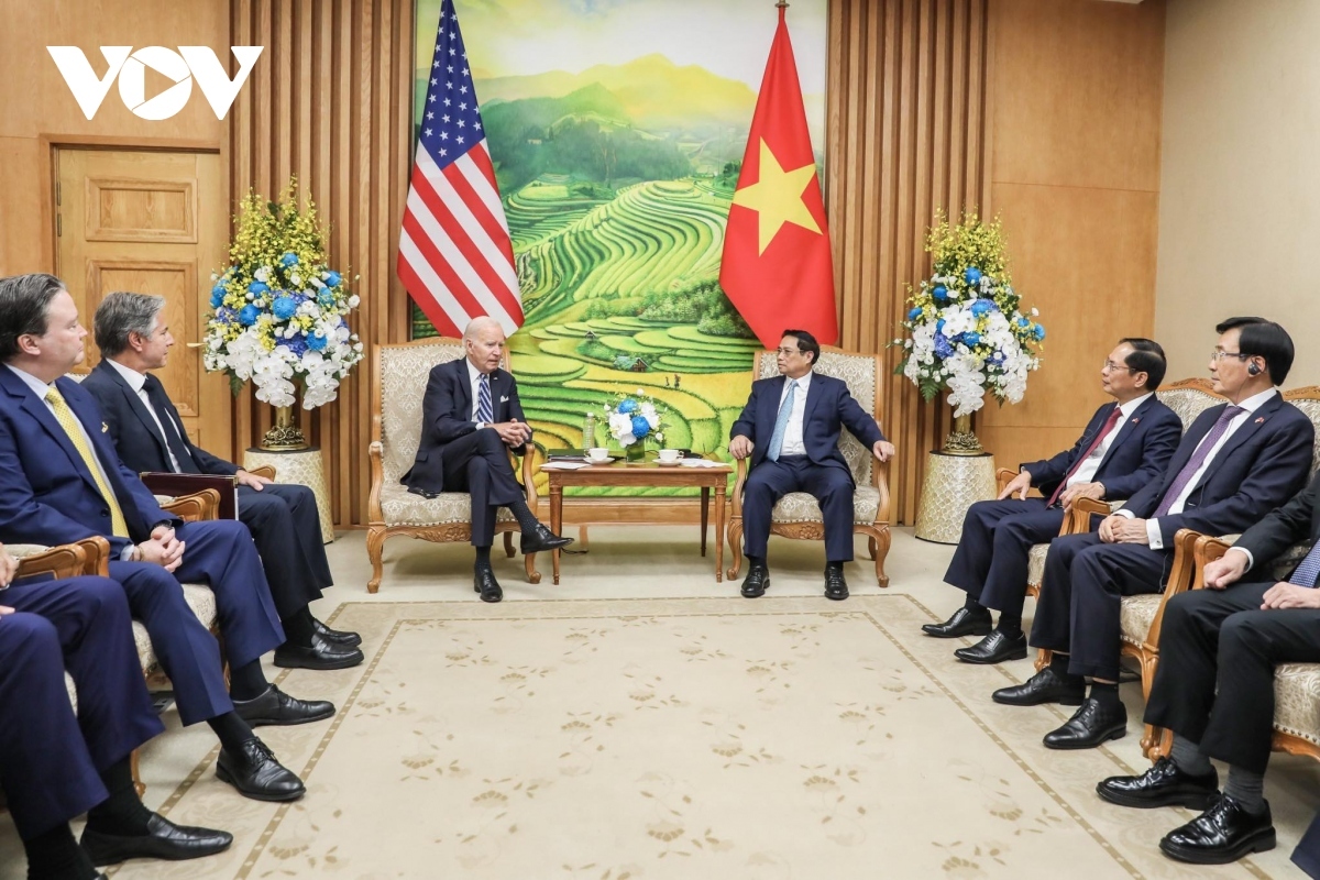 At the meeting between Prime Minister Pham Minh Chinh and US President Joe Biden