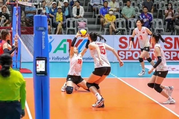Vietnam show perfect performance to beat Chinese Taipei 3-1 in their Group C match of the Asian Senior Women's Volleyball Championship. (Photo: AVC)