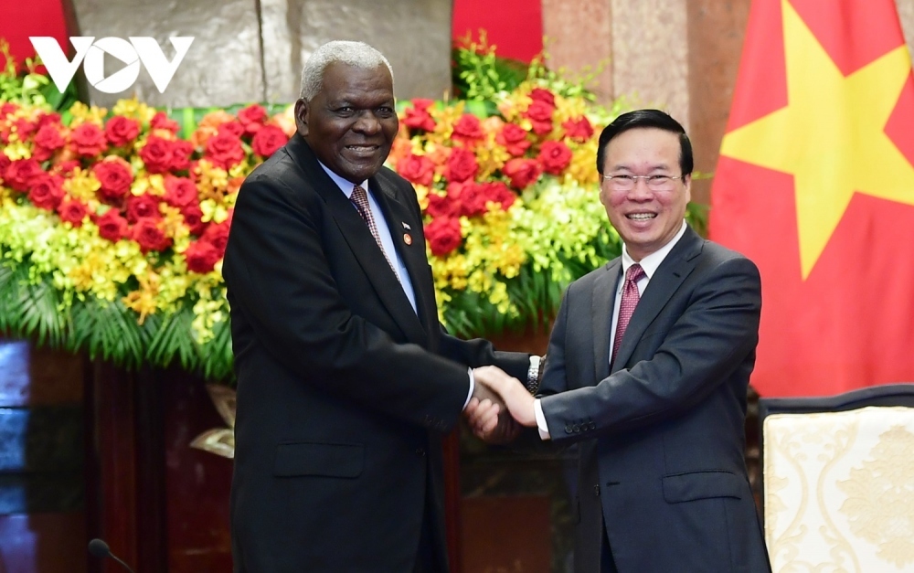 On the morning of September 25 at Presidential Palace in Hanoi, President Vo Van Thuong meets with top Cuban legislator Hernandez as part of his activities during the trip to Vietnam from September 24 to September 28.
