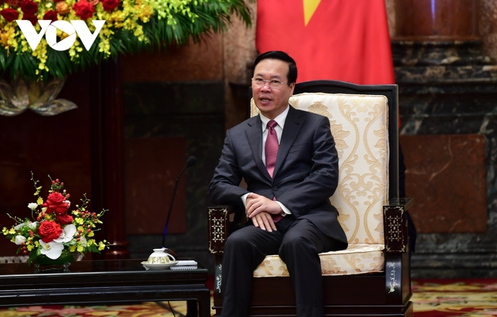 President Vo Van Thuong at the talks