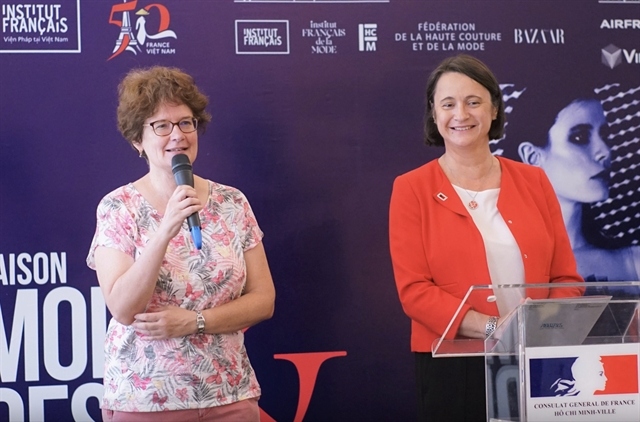 Emmanuelle Charrier, Director of the French Institute in HCM City and Emmanuelle Pavillon Grosser, the French Consul General emphasise that the main goal of the event series is to target the young audience. (Photo: tuoitre.vn)