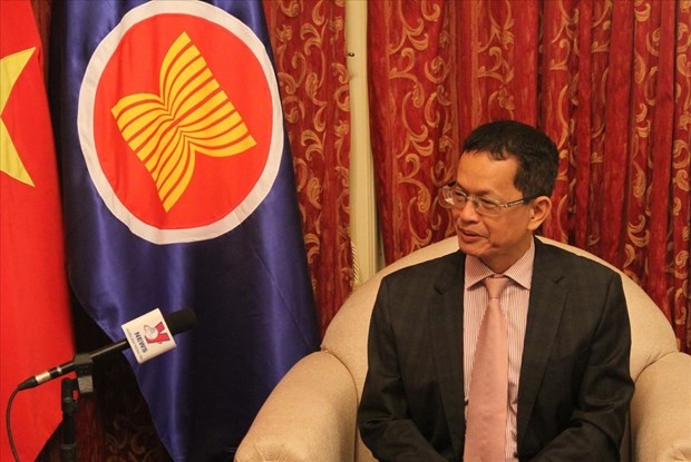 Vietnamese Ambassador to Argentina Duong Quoc Thanh grants an interview to the Vietnam News Agency.