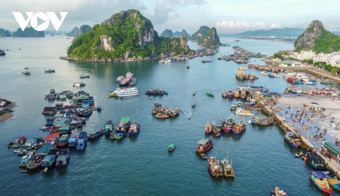 A fishing village on Bai Tu Long island 