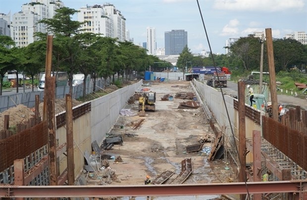A road construction site in HCM City