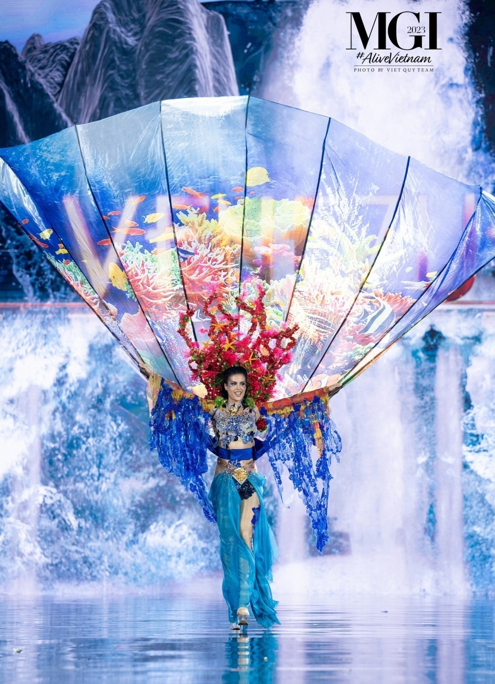 Valentina Martínez Landkœr, Miss Grand Venezuela, wears a costume titled “The Guardian of Mochima".