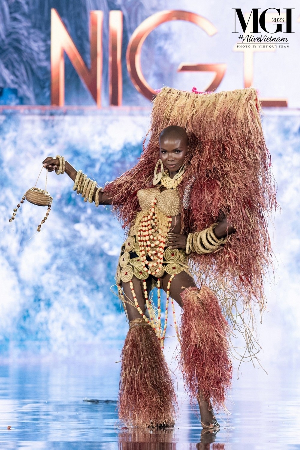 Miss Grand Boma Dokubo showcases a design named “Coconut Tree”.