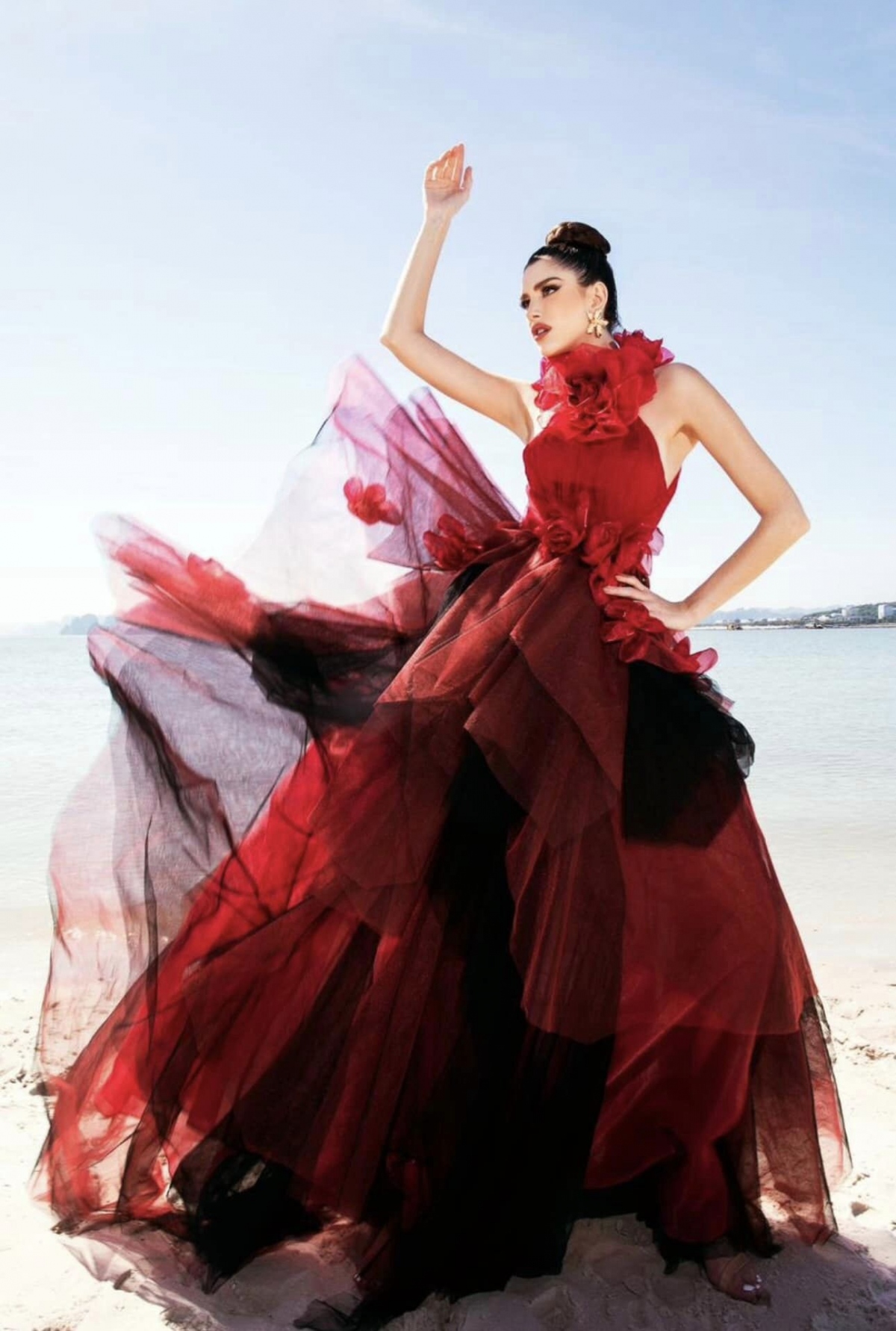 Miss Grand International 2022 Isabella Menin models at the fashion show.