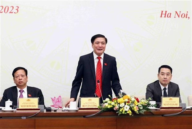 National Assembly (NA) General Secretary and Chairman of the NA Office Bui Van Cuong speaks at the event (Photo: VNA)