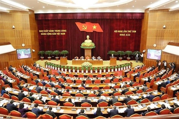 An overview of the eighth plenum of the 13th Party Central Committee. (Photo: VNA)