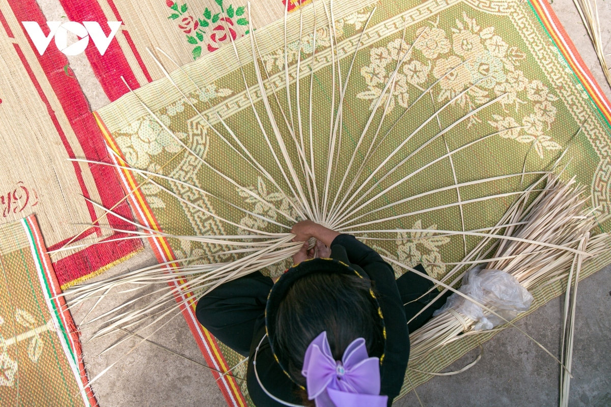 Fans woven from dried palm leaves prove very popular among Tay families.