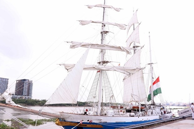Indian Navy training ship Sudarshini anchored at Ho Chi Minh City international port (Photo: VNA)