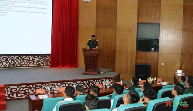 Colonel Nguyen Ba Hung, deputy head of the Vietnam Department of Peacekeeping Operation, speaks at the event (Photo: VNA)