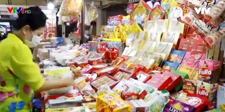 Vietnamese consumer goods are available at a supermarket in Phnom Penh