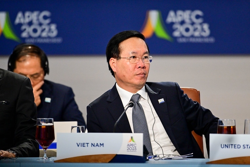 State President Vo Van Thuong at a meeting during the APEC Economic Leaders’ Week in San Francisco