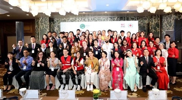 Delegates to the fourth Asia-Pacific Red Cross Red Crescent Youth Forum. (Photo: VNA)