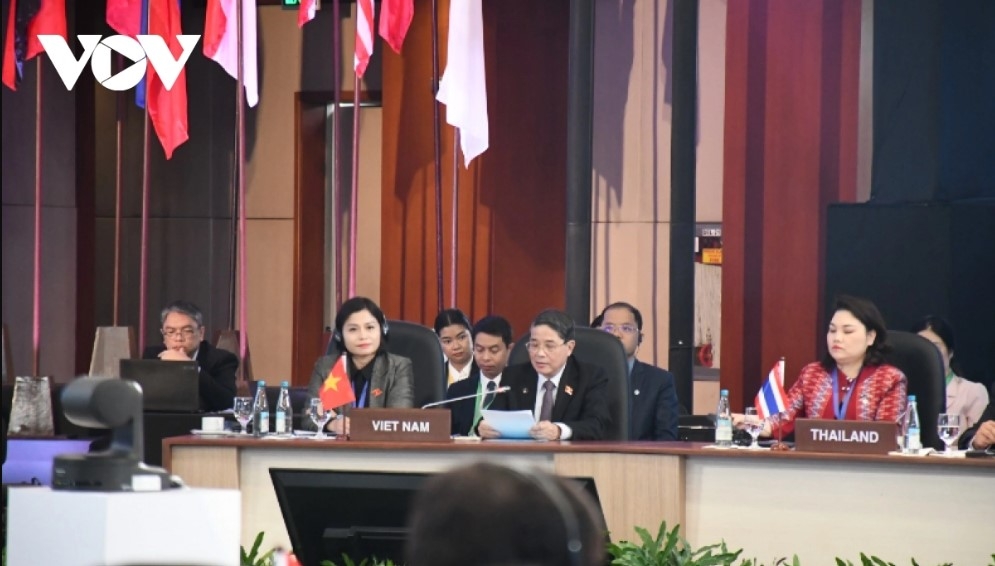NA Vice Chairman Nguyen Duc Hai delivers a key-note speech at the first plenary session of the 31st Asia-Pacific Parliamentary Forum (APPF-31)