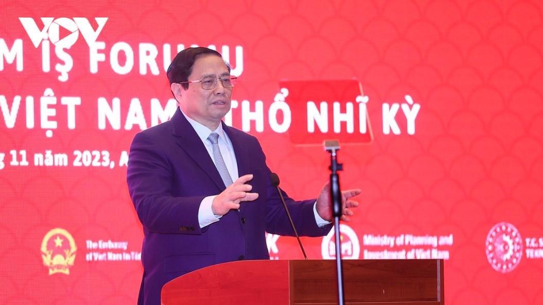 Prime Minister Pham Minh Chinh speaks at the event