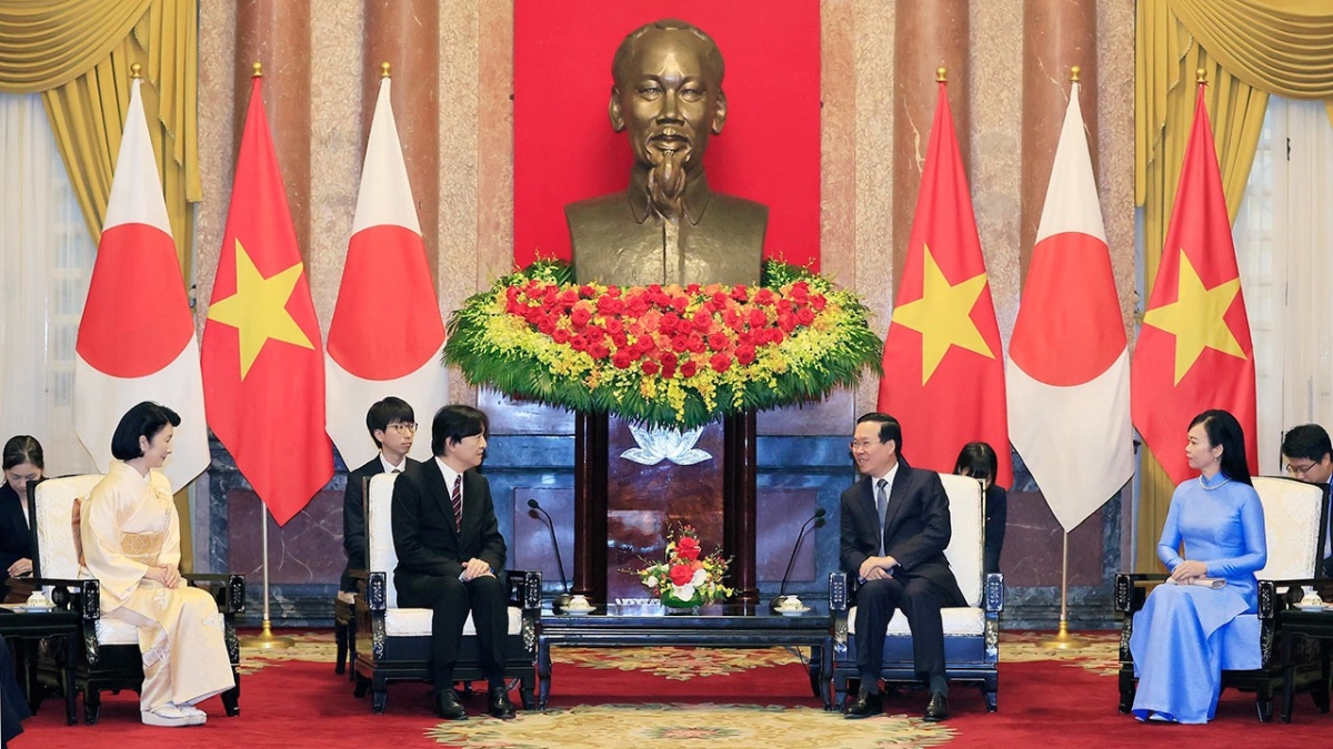  President Vo Van Thuong hosts Japanese Crown Prince Akishino and Crown Princess Kiko during their visit to Vietnam in September (Photo:VNA)