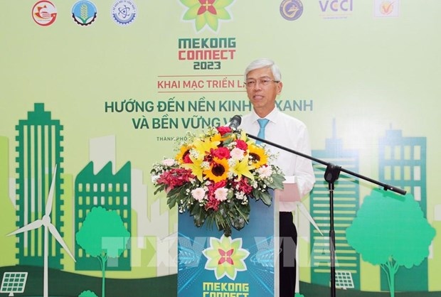 Vice Chairman of the HCM City People’s Committee Vo Van Hoan speaks at the opening ceremony of the Mekong Connect 2023 Forum in the city on November 15.