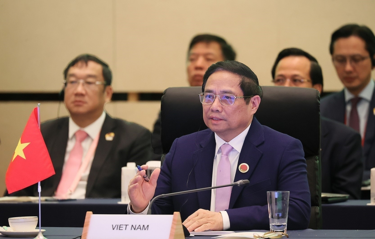 Vietnamese Prime Minister Pham Minh Chinh speaks at ASEAN-Japan commemorative summit in Tokyo on December 17 (Photo: VNA)