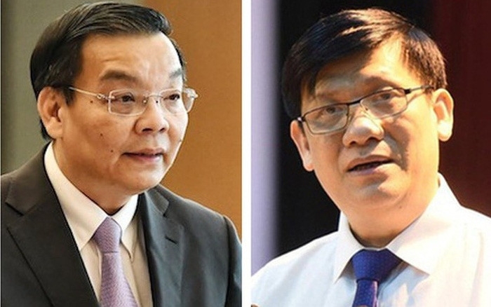 Former Minister of Science and Technology Chu Ngoc Anh (L) and former Minister of Health Nguyen Thanh Long will stand trial in early January 2024