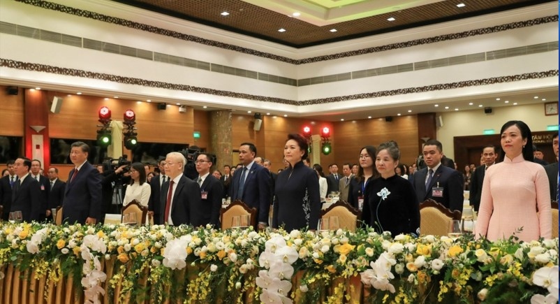 At the banquet in honour of President Xi and his spouse
