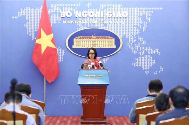 Spokeswoman of the Ministry of Foreign Affairs Pham Thu Hang speaks at the ministry’s regular press conference in Hanoi on December 14. (Photo: VNA)