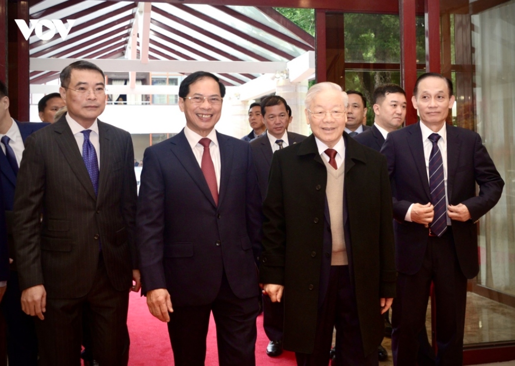 The event is held biennially, with the diplomatic conference both reviewing and evaluating the results of the implementation of the resolution adopted at the 13th National Party Congress. This is along with proposing key missions, tasks, and measures which need to be rolled out in time to the end of the 13th term and over the following years.