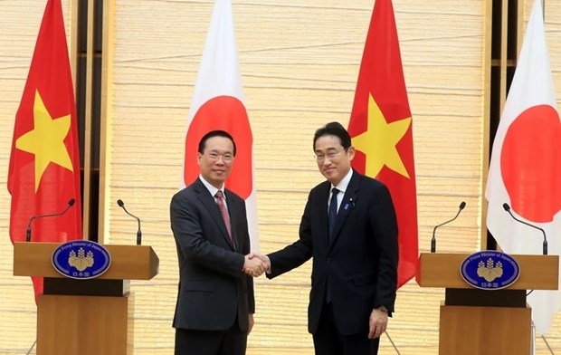 President Vo Van Thuong (left) and Japanese Prime Minister Kishida Fumio. (Photo: VNA)