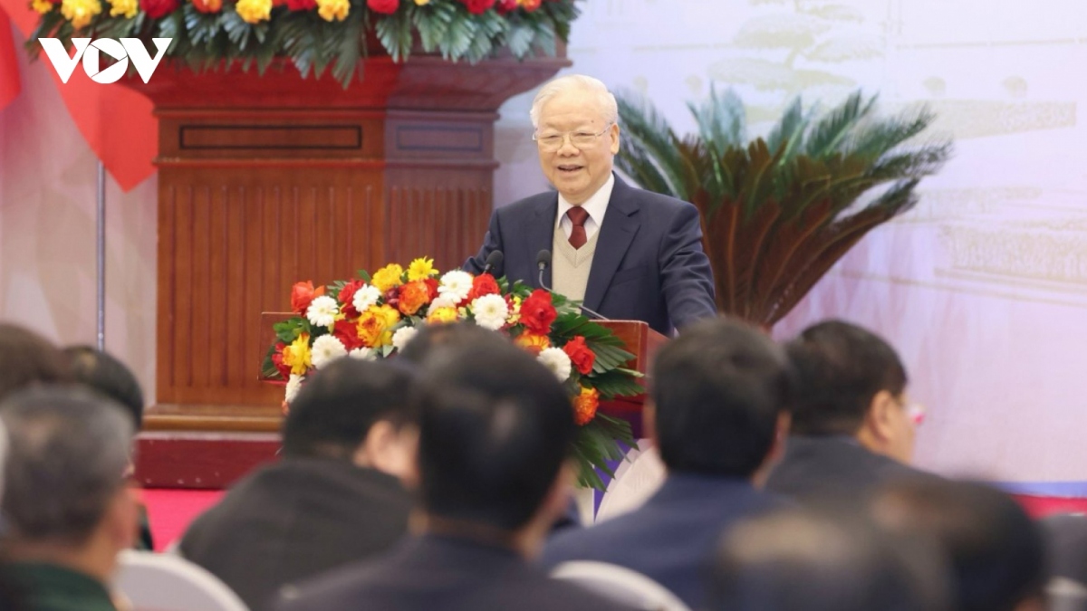  Party General Secretary Nguyen Phu Trong speaks at the event