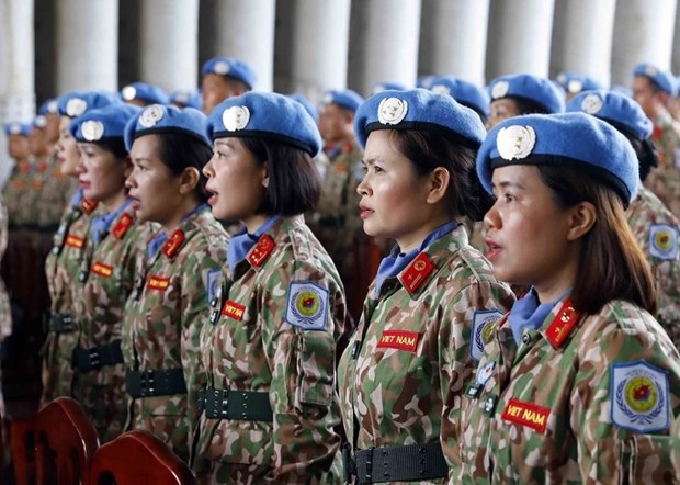 Female officers of the Military Engineering Unit Rotation 2 depart for UN peacekeeping mission in Abyei.