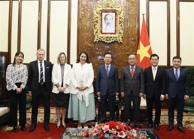 President Vo Van Thuong hosts a reception for New Zealand Ambassador Tredene Dobson on January 10. (Photo: VNA)