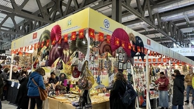 Vietnamese handicrafts on display at a trade fair in Milan, Italy