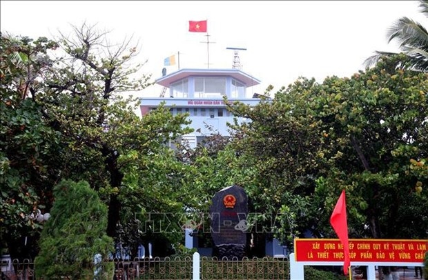 The greenery at the central building of Truong Sa island.