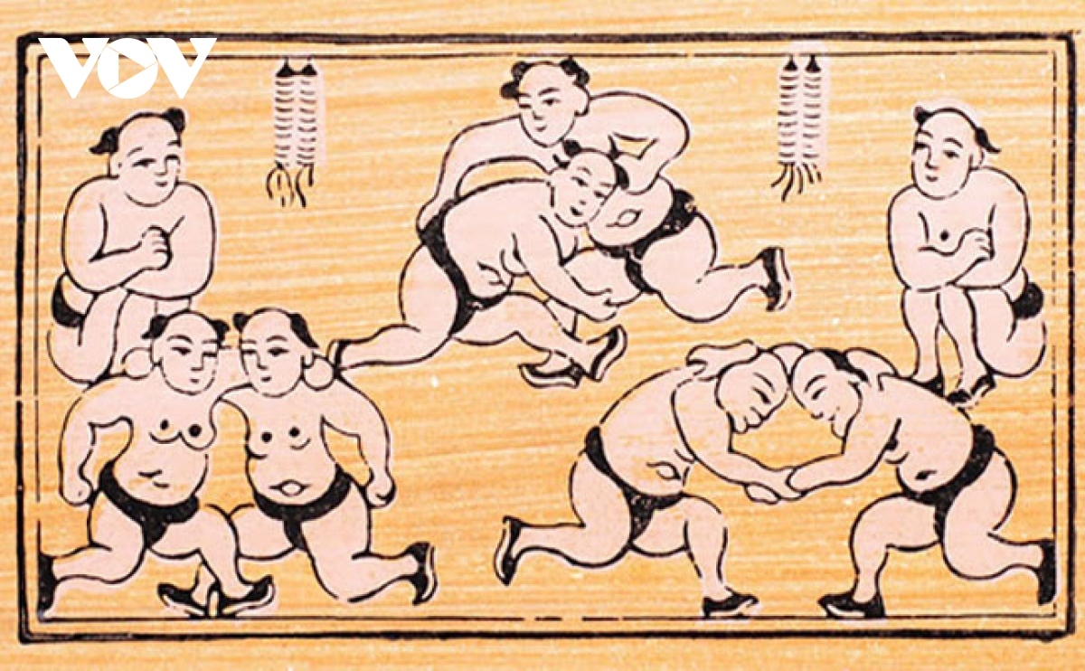 Wrestling: Wrestling is a sport game that is held in Vietnamese villages during the spring. Wrestling demonstrates human strength, as well as the martial spirit of the nation.