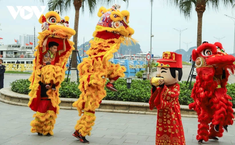 The exciting lion dance 