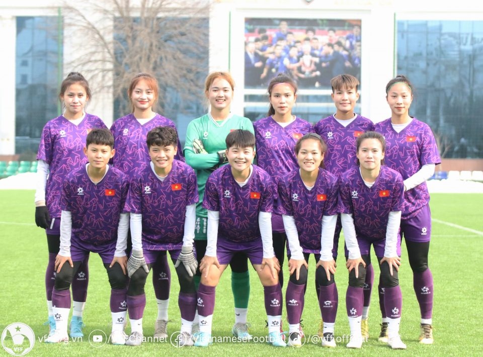 Vietnam's U20s defeat host country Uzbekistan 4-1 in a friendly match ahead of the 2024 AFC U20 Women's Asian Cup. (Photo courtesy of Vietnam Football Federation)